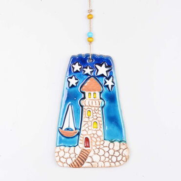 Myros - Sea Products Themed Nautical Ceramics Third Size Wall Hanging