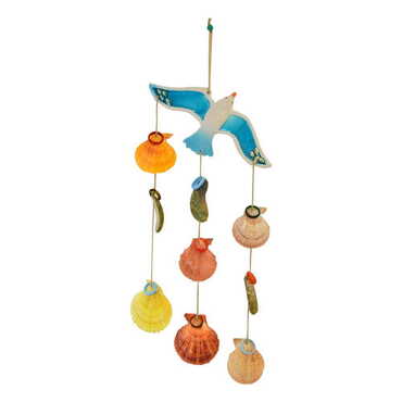 Myros - Sea Shell Gull Wind Chime Wall Hanging Decor