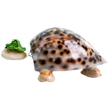 Sea Shell Triple Turtles with Hats Figurine - Thumbnail