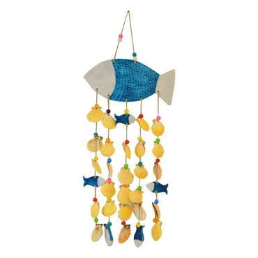 Myros - Sea Shell Wind Chime With Fan and Fish Wall Hanging Decor