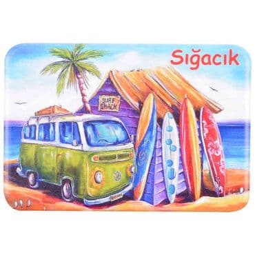 Seferihisar Region Themed Customised UV Printed Plastic Base Rectangle Fridge Magnet 80x50 mm