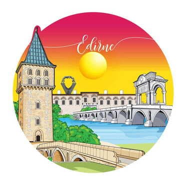 City Themed Wooden Uv Printed Drink Coaster 97x97 mm