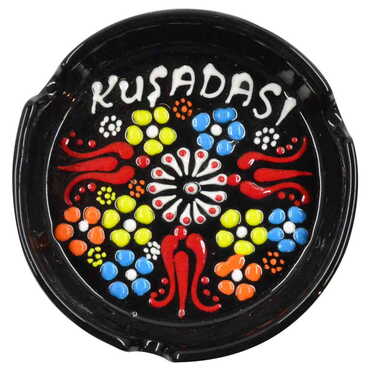 City Themed Turkish Ceramic Relief Ashtray Small Size - 6
