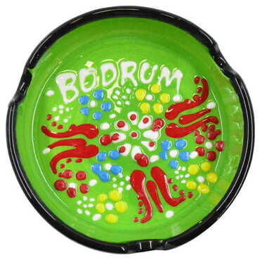 City Themed Turkish Ceramic Relief Ashtray Small Size - 8