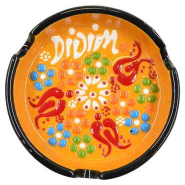 City Themed Turkish Ceramic Relief Ashtray Small Size - 9