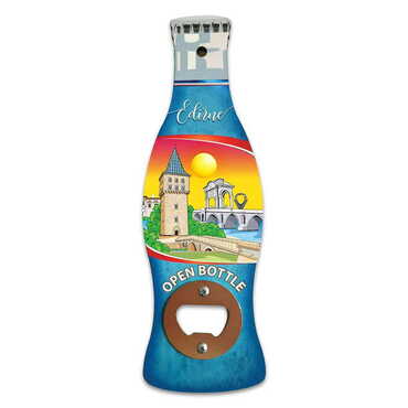 Toptan Şehre Özel Myros Ahşap Cola Şişesi Açacak Magnet 200x66 mm - 3
