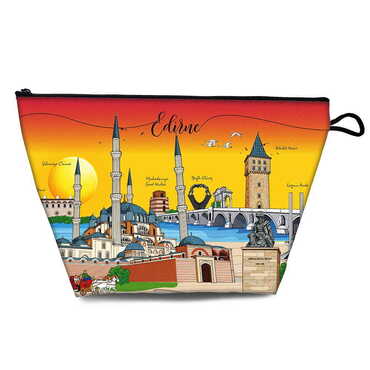 Toptan Şehre Özel Myros Büyük Körüklü Makyaj Çantası 160x270x80 mm - Standart