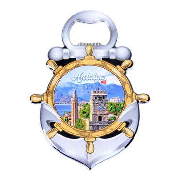 City Themed Anchor Shaped Metal Magnetic Bottle Opener 105x72 mm