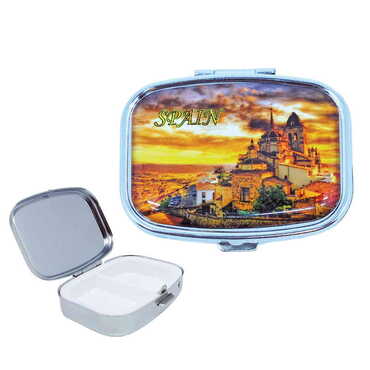 City Themed Customised Epoxy Rectangle Pill Box 57x45x15 mm