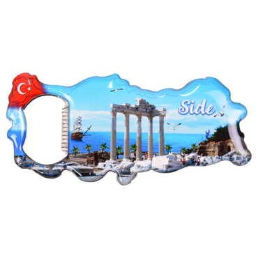 City Themed Map Shaped Metal Magnetic Bottle Opener 100x45 mm