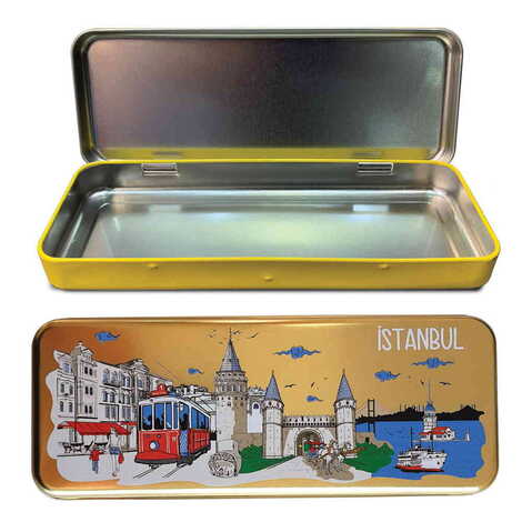 Toptan Şehre Özel Myros Metal Kalem Kutusu 210x80x25 mm - 1