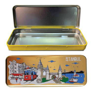 Toptan Şehre Özel Myros Metal Kalem Kutusu 210x80x25 mm - Standart