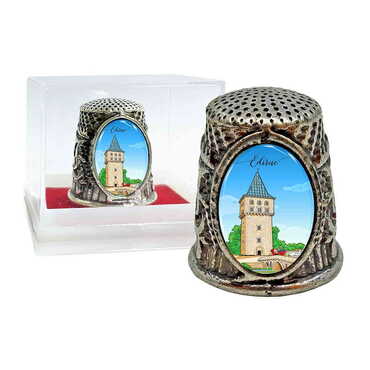 City Themed Collectible Souvenir Thimble With Gift Box - Oval Shape 20x25 mm