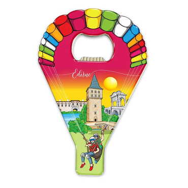 City Themed Parachute Shaped Metal Magnetic Opener 113x75 mm - Standart - 3