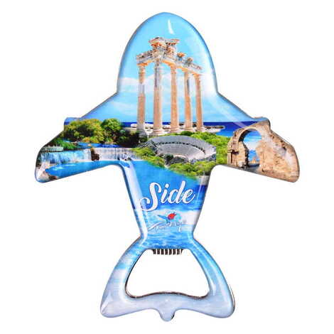 Şehre Özel Myros Metal Uçak Açacak Magnet 105x89 mm