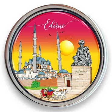 Myros - Şehre Özel Myros Metal Yuvarlak Rozet 18 mm