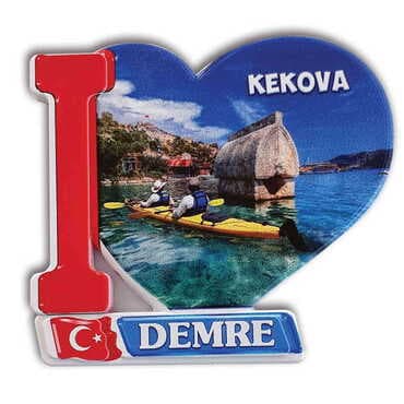 City Themed Customised UV Printed Plastic Base Heart Shaped Fridge Magnet 86x62 mm