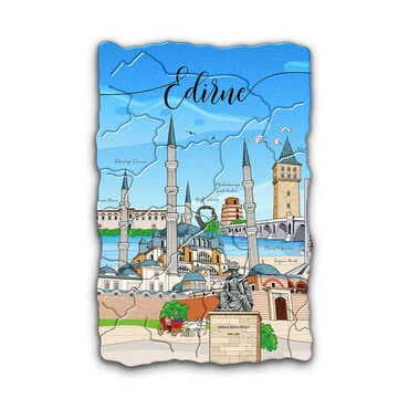 City Themed Customised UV Printed Plastic Base Mosaic Pattern Rectangle Fridge Magnet 80x50 mm - Standart - 3