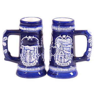 Myros - Antalya Kemer Themed Ceramic Beer Mug Big Size