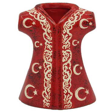 Myros - Seramik Ay Yıldız Desenli Kaftan Biblo 8 cm