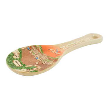 Belek Themed Ceramic Brown Spoon Rest 10Cm - Standart - 2