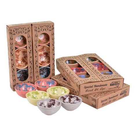 Toptan 8 Cm Dalmaçyali Kase 6 Li Kutu - 2