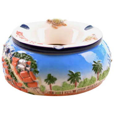 Turkey Themed Ceramic Ashtray with Lid - Standart - 2