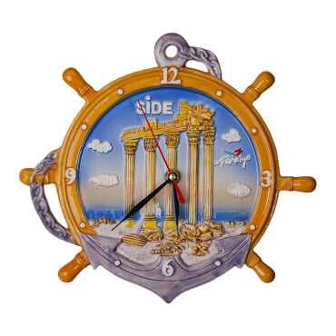 Side Themed Ceramic Blue Anchor Clock