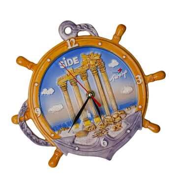 Side Themed Ceramic Blue Anchor Clock - Standart - 2