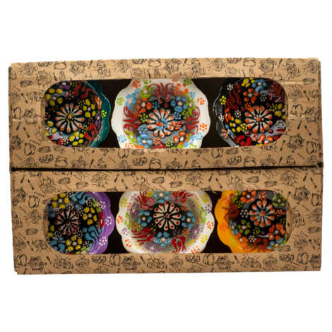 Set of Six 8 cm Embossed Daisy Bowls - 1