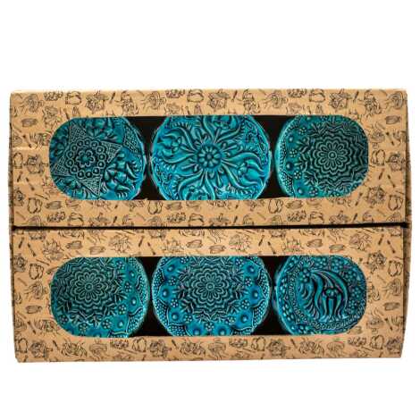 Set of Six 8 cm Turquoise Bowls - 1