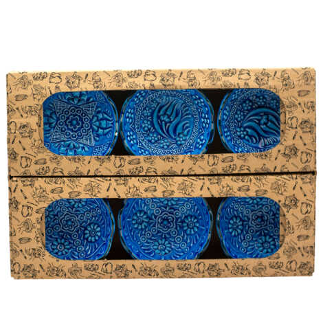 Set of Six 8 cm Turquoise Bowls - 3