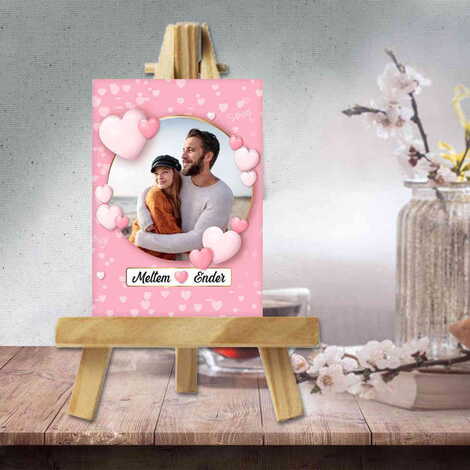 Sweetheart Themed Mini Print Canvas Magnet With Easel 70x100 mm - 1