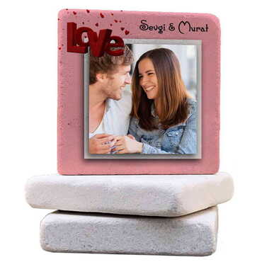 Myros - Sweetheart Themed Customised Stone Coaster 100x100 mm