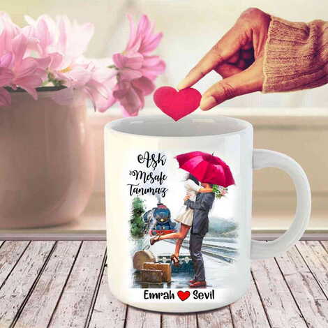Sweetheart Themed Customised Porcelain Souvenir Travel Mug 80x95 mm - 4