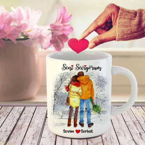Sweetheart Themed Customised Porcelain Souvenir Travel Mug 80x95 mm - 5