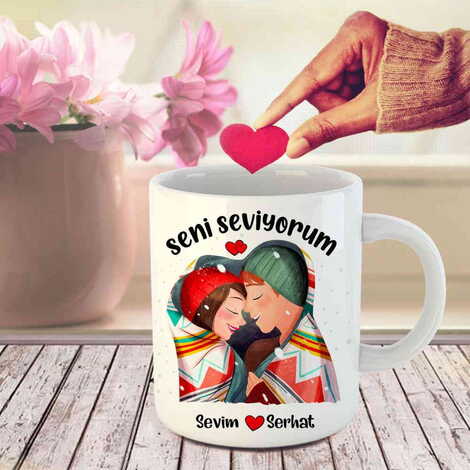 Sweetheart Themed Customised Porcelain Souvenir Travel Mug 80x95 mm - 6