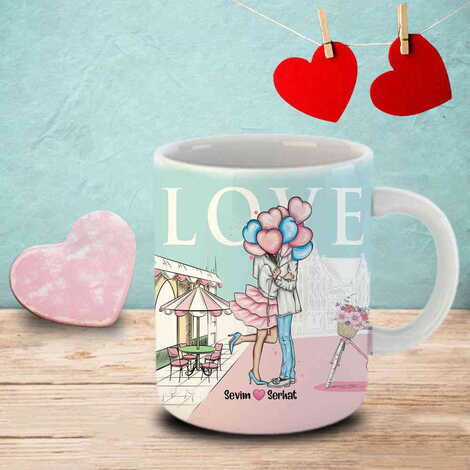 Sweetheart Themed Customised Porcelain Souvenir Travel Mug 80x95 mm - 11