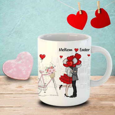 Sweetheart Themed Customised Porcelain Souvenir Travel Mug 80x95 mm - 12