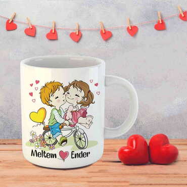 Sweetheart Themed Customised Porcelain Souvenir Travel Mug 80x95 mm - 24