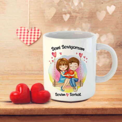 Sweetheart Themed Customised Porcelain Souvenir Travel Mug 80x95 mm - 25