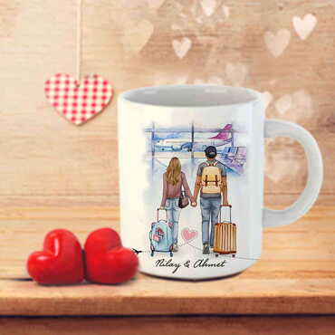 Sweetheart Themed Customised Porcelain Souvenir Travel Mug 80x95 mm - 27