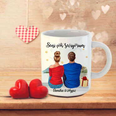 Sweetheart Themed Customised Porcelain Souvenir Travel Mug 80x95 mm - 28