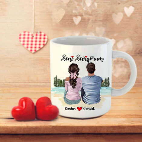 Sweetheart Themed Customised Porcelain Souvenir Travel Mug 80x95 mm - 32