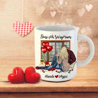 Sweetheart Themed Customised Porcelain Souvenir Travel Mug 80x95 mm - 34