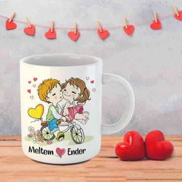 Sweetheart Themed Customised Porcelain Souvenir Travel Mug 80x95 mm - 44
