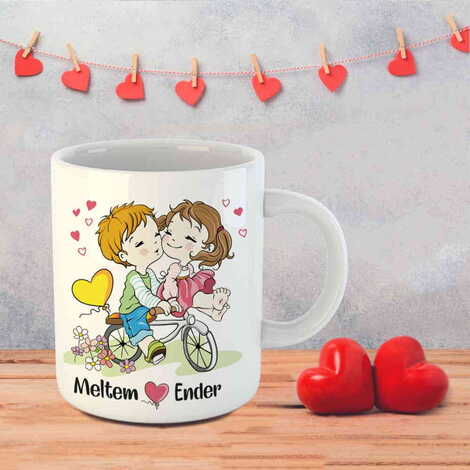Sweetheart Themed Customised Porcelain Souvenir Travel Mug 80x95 mm - 44