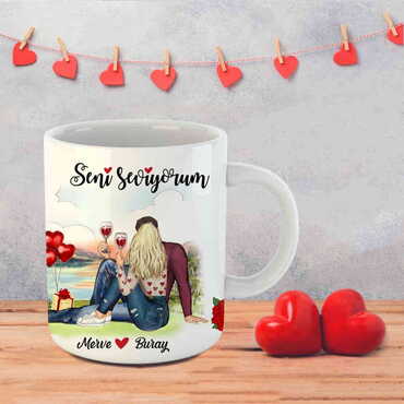 Sweetheart Themed Customised Porcelain Souvenir Travel Mug 80x95 mm - 55