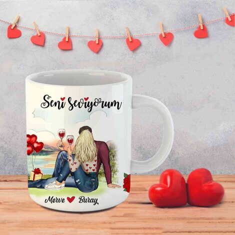 Sweetheart Themed Customised Porcelain Souvenir Travel Mug 80x95 mm - 55