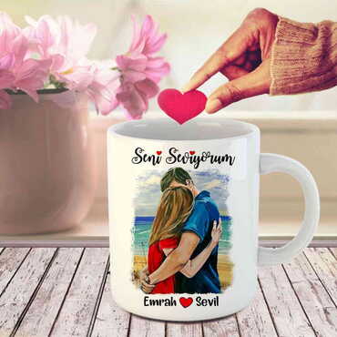 Myros - Sweetheart Themed Customised Porcelain Souvenir Travel Mug 80x95 mm